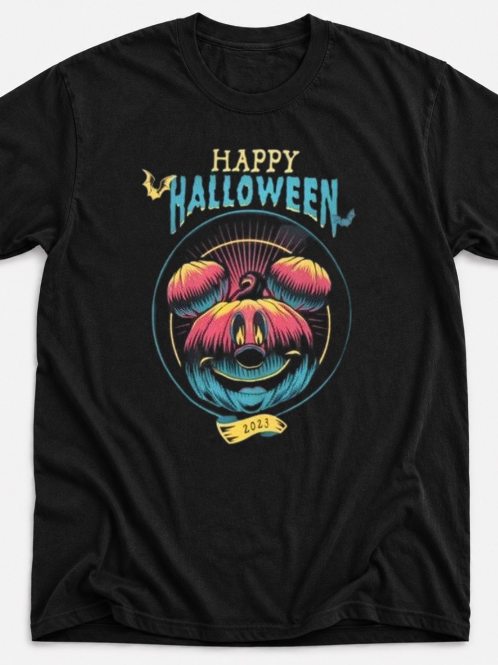 Disney Parks 2023 Happy Halloween Mickey Pumpkin Shirt